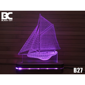 Black Cut 3D Lampa Brod Roze