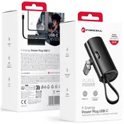 Forcell F-Energy Power Plug Powerbank 5000 mAh 20W USB-C PD Crni