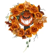 Homestar Halloween venec z motivom buče 44x9x44 cm oranžen