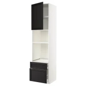 METOD / MAXIMERA Vis.el.pecn./mikrotal. s vrat/2fiok, bela/Lerhyttan crno bajcovano, 60x60x240 cm