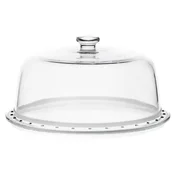 Cake stand with dome-shaped lid, 31 cm, glass - Borgonovo