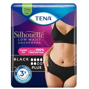 Tena Silhouette Plus ženske gaćice za inkontinenciju s niskim strukom - M 12 kom - crna