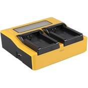 Dvostruki punjac Patona - za bateriju Canon LP-E12, LCD, žuti