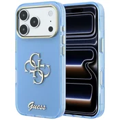 Ovitek Guess IML 4G Metal Script za iPhone 17 Pro/18 Pro - light blue