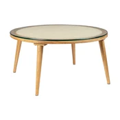 Steklena okrogla mizica v naravni barvi o 70 cm Haru – White Label