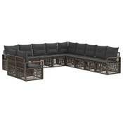 Sjedeca garnitura za vrt 11 pcs Siva poliratan