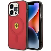 Maska Ferrari iPhone 14 Pro 6,1 crvena tvrda prozirna futrola MagSafe (FEHMP14LURKR)