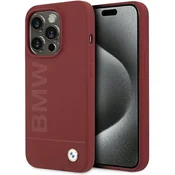BMW silikonski ovitek z velikim logotipom MagSafe za iPhone 15 Pro - rdeč