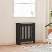 vidaXL Pokrov radiatorja 2 pcs Črna 78x19x81.5cm Konstruiran les
