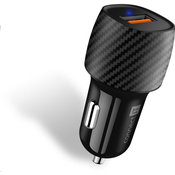 CONNECT IT InCarz QUICK CHARGE 3.0 avtomobilski polnilnik, 1x USB-A, 3 A, ogljik
