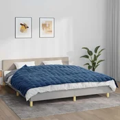 Vidaxl Obtežena odeja modra 155x220 cm 11 kg blago
