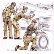 Special Hobby maketa-miniatura US Army machanics WW II (3 fig.) • maketa-miniatura 1:72 figure • Level 4