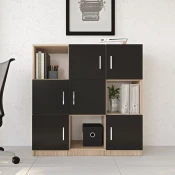 Hanah Home Komoda 119x121,8x37,6cm Hrast-Crna