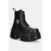 New Rock Usnjeni nizki škornji ITALI NEGRO GRUESO, TANK CASCO NEGRO TORNILLOS