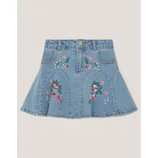 Monsoon Children Suknja za devojcice Denim Godet, Mini, Plava