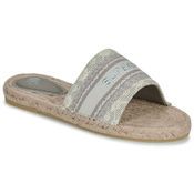 Superdry Natikači Mules Compensées Style Espadrille En Toile Bež