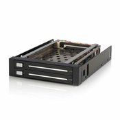 StarTech.com 2 Drive 2.5in Trayless Hot Swap SATA Mobile Rack Backplane - Dual Drive SATA Mobile Rack Enclosure for 3.5 HDD (HSB220SAT25B) - storage bay adapter