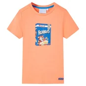 vidaXL Otroška majica s kratkimi rokavi neon oranžna 128, (21036535)