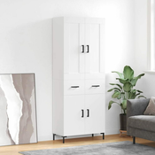 Vidaxl Visoka omara bela 69,5x34x180 cm inženirski les