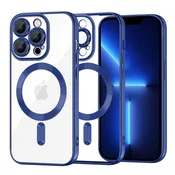 Ovitek Techsuit Luxury Crystal MagSafe za iPhone 13 Pro Max - temno moder