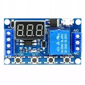 OEM Modul Časovnega Releja Micro USB – 6–20V, 10A 230V, 0–999 Min, -40°C do 85°C | 62x38x19 Mm