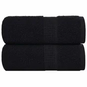 Vidaxl Brisače za goste FROGN 2 kosa črne 30x50 cm 360 g/m2