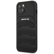 MERCEDES Ovitek AMG Leather Debossed Lines za iPhone 13 mini - črn