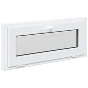Vidaxl Okno za klet RISOR 90 x 40 cm PVC in steklo Bela