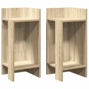 Vidaxl Stranske mize s polico 2 kosa sonoma hrast 25,5x27x60 cm