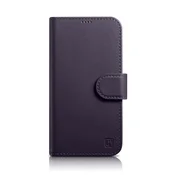 iCarer denarnica ovitek 2v1 za iPhone 14 Plus, temno vijolična, Anti-RFID