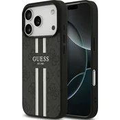 Ovitek Guess 4G Printed Stripes MagSafe ovitek za iPhone 17 Pro črn (GUHMP17LP4RPSK)