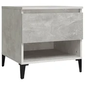 Vidaxl Stranska mizica betonsko siva 50x46x50 cm inženirski les