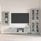 Set TV komoda FLORIN 3 pcs Betonski sivi Konstruirano drvo