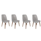 Hanah Home Set stolica Dallas-554 V4, 75x62x102 cm, 4 komada, Svetlosive