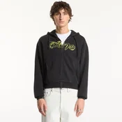 Mikina Dime Distressed Terry Zip Hoodie Acid Black S