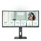 AOC CU34P3CV racunalni monitor 86,4 cm (34) 3440 x 1440 pikseli UltraWide Quad HD LED Crno