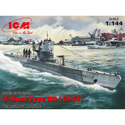 ICM maketa-miniatura U-Boat Tip IIb (1943) • maketa-miniatura 1:144 podmornice • Level 3