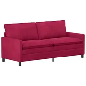 Vidaxl Kavč Vinorodna rdeča 196 x 81 x 87,5 cm Žamet