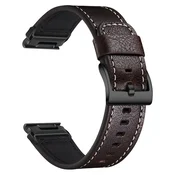 INF Združljiv s Garmin Fenix 8/7X/3 - Premium usnjen pašček za uro Brown 22 mm, (5000079102)