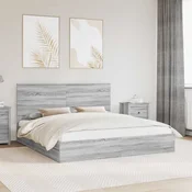 Krevet s od storage Siva Sonoma 180 x 200 cm Konstruirano drvo