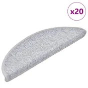Prostirke za stepenice 20 kom 56x17x3 cm svijetlo sive poluokrugle