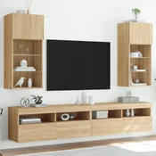 Vidaxl vidaXL TV omarice z LED-sijalko, 2 kosa, hrast sonoma, 40,5 x 30 x 90 cm