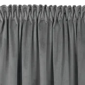 Curtain VILA color graphite style classic transparent dragon tape 5 cm with fringe 3 cm velvet 135x270 HOMEDE