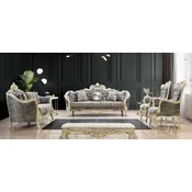 Casa Padrino luxury baroque living room set gray/antique white/gold - 2 Baroque Sofas & 2 Baroque Armchairs & 1 Baroque Coffee Table - Luxury furniture in baroque style - Baroque furniture