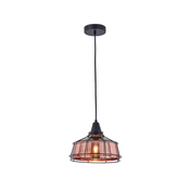 Klausen 111007 - Luster na sajli FACTORY 1xE27/11W/230V ružicasto zlato/crna