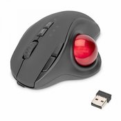 Digitus miška trackball brezžična USB črna DA-20156