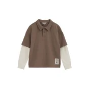 WE Fashion Majica ecru / čokolada
