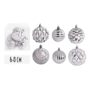 Lilium Kugle set/6 6-8 cm belo/ srebrne 50382