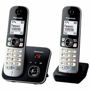 NEW Brezžični telefon Panasonic KX-TG6822FRB Črna Siva