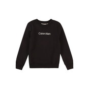 Otroški bombažen pulover Calvin Klein Jeans črna barva, IU0IU00680